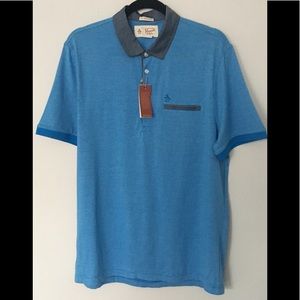Penguin Heritage Slim Fit Polo L Blue White
